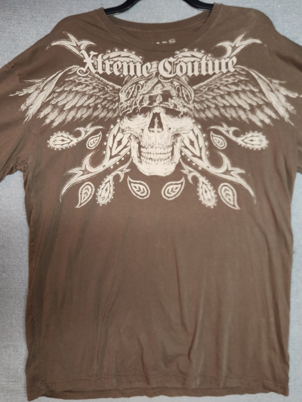 Xtreme Couture Brown Short-Sleeve Skull Graphic Tee